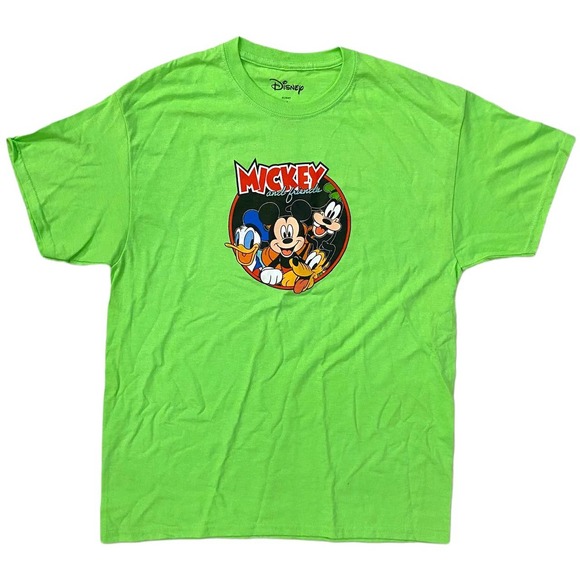 Mickey & Friends Men's Mickey Mouse, Donald Duck, & Goofy Tee T-Shirt - Green - Picture 1 of 1